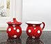 ACK Ceramic Cream and Sugar Set (Red Polka Dot)