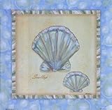 Bubble Bath Shells II MUSEUM WRAP CANVAS Print With Added Heavy BRUSHSTROKES Grace Pullen 10x10
