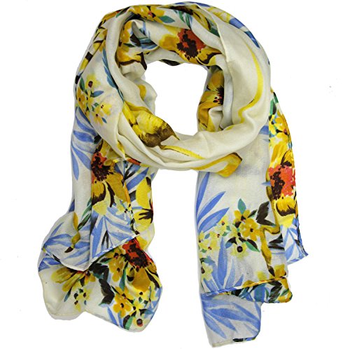 Bucasi Tropical Flamingo and Floral Scarf