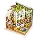 ROBOTIME DIY Miniature Dollhouse Kit Garden House with Furniture Sets Best Birthday Gifts for Adults