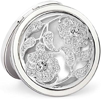 Mirror hollow diamond flowers instantly sided folding portable small mirror creative birthday gift