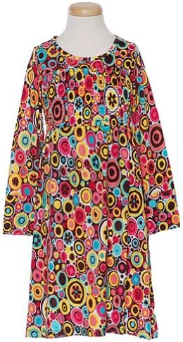 Toddler Girls Trendy Multicolor Mod Dot Print Designer Dress 4T