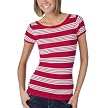 Juniors' Mossimo Supply Co. Short - Sleeve Boatneck Pullover - Red Stripe