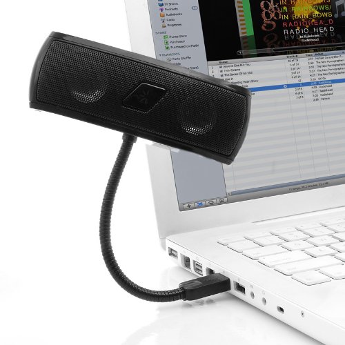 Hi-Fidelity Compact USB Speaker with Enhanced MegaBASS for all Laptops and Desktop Computers - Specially designed micro drivers produce Crisp Tones and Deep Bass - PLUG-N-PLAY - Powers through USB