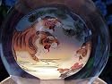 Tigers Crystal Globe Inside Painting Art Chinese Zodiac