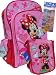 New Minnie Mouse Red Trim Backpack Matching Lunch Box Free Pack of Pencils