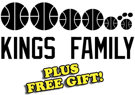 16" x 6.75" Kings Basketball Family Vinyl Sticker Decal [Die-cut, White] + with Free Basketball Pencil