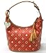 Dooney Bourke Crossword Signature Bucket Bag Cherry