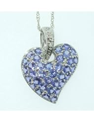 O&G Australia Natural Tanzanite & Diamond, 14K White Gold (1.26cttw) Pendant