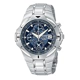 Seiko Mens Alarm Chronograph Silver-Tone Watch #SNAA01 by Seiko