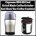 Capresso 503.05 Cool Grind Blade Coffee Grinder & Bean Vac Coffee Canister Bundle
