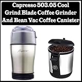 Capresso 503.05 Cool Grind Blade Coffee Grinder & Bean Vac Coffee Canister Bundle