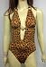 Christian Audigier Leopard Print Swimsuit