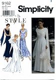 Simplicity 9162 Sewing Pattern Misses Draped Cowl Wedding Dress Gown Size 8 - 18 - Bust 31 1/2 - 40