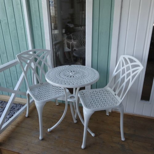 White Eve Bistro Table and 2 May Chairs Set top Bistro sets White Eve Bistro Table and 2 May Chairs Set picture
