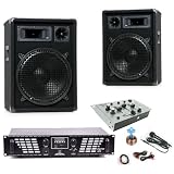 1200W PA Party Musikanlage Boxen USB SD MP3 Verstärker Mischpult DJ-637