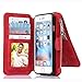 iPhone 6S Plus Case, CaseUp 12 Card Slot Series - [Zipper Cash Storage] Premium Flip PU Leather Wallet Case Cover With Detachable Magnetic Hard Case For iPhone 6S Plus/ 6 Plus (5.5 Inch), Red