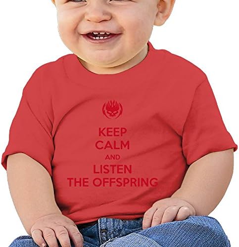 H2HY Keep Calm And Listen The Offspring Cotton Crew Neck Kid T-shirts For 6-24 Months Baby 24 Months Red