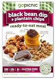 GoPicnic Ready-To-Eat Meals Black Bean Dip & Plantain Chips (Pack of 6)