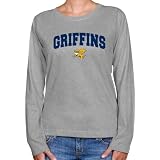 NCAA Canisius College Golden Griffins Ladies Ash Logo Arch Long Sleeve Classic Fit T-shirt