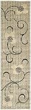 Nourison Interpretations Ivory Floral 2.3-Feet by 8-Feet Polyacrylic Runner Rug
