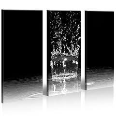 Splash 3 Bilder auf Leinwand 130cm fertig gerahmt auf Holzrahmen - Lounge Bild mit Bilderrahmen - ein Edel Poster als Leinwand Kunstdruck - Wandbild mit Rahmen modernes Keilrahmenbild - farbenfrohe und intensive Impressionen f�r Ihr Wohnzimmer B�ro Lounge K�che Schlafzimmer usw. Abstrakte Kunst Pop Art
