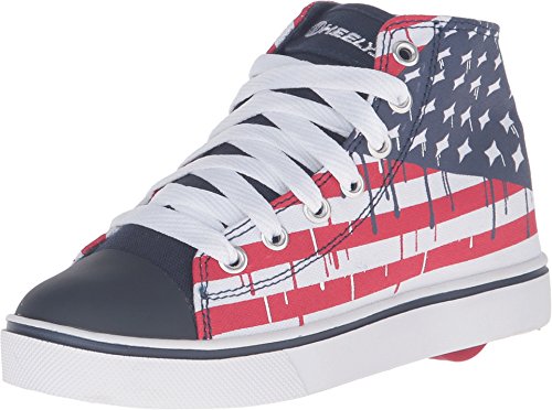 Heelys Boy's Hustle American Flag (Little Kid/Big Kid/Adult) Blue/White/Red Sneaker 4 Big Kid, Men's 4 M
