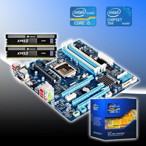 Intel Core I5 2400 3.1ghz Quad Core Cpu Processor, Gigabyte Ga-z68ma-d2h-b3 Motherboard, Corsair 8gb Xms3 Ddr3 1600mhz Ram Memory Bundle Bu150 Picture