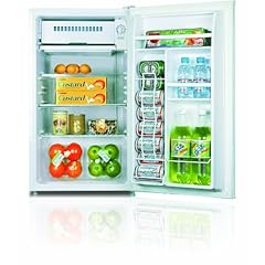 Midea HS-120L Compact Single Reversible Door Refrigerator with Freezer, 3.3 Cubic Feet, White