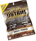 Ostrim High Protein Snack, Beef, Ostrich, & Vegetable Protein Nuggets, Sweet Pepper, 3-Ounce Pouches (Pack of 10)