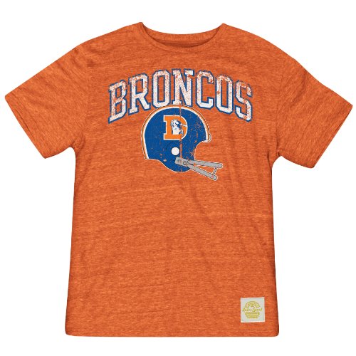 NFL Men's Denver Broncos Buttonhook Tri-Blend Tee (Orange, XX-Large)