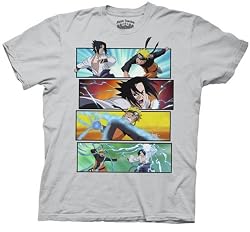 Mens Naruto Shippuden Naruto vs Sasuke T-shirt
