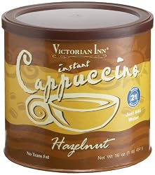 Victorian Inn Instant Cappuccino, Hazelnut, 16-Ounce Canisters (Pack of 6)