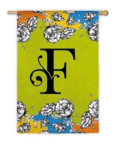 Gablecrest Monogram Silk Reflections Garden Size Flag - F
