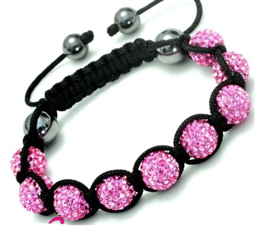 Eeazy-Gizmo® Pink Shamballa Bracelet Unisex Crystal Swarovski Beads