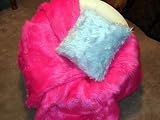 Hot Pink Plush Fun Fur | Faux Fur Throw | Reversible | 60 Inches by 70 Inches