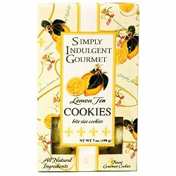 Simply Indulgent Gourmet Lemon Tea Cookies In Yellow Decorated Box, 7-Ounce Packages (Pack of 6)