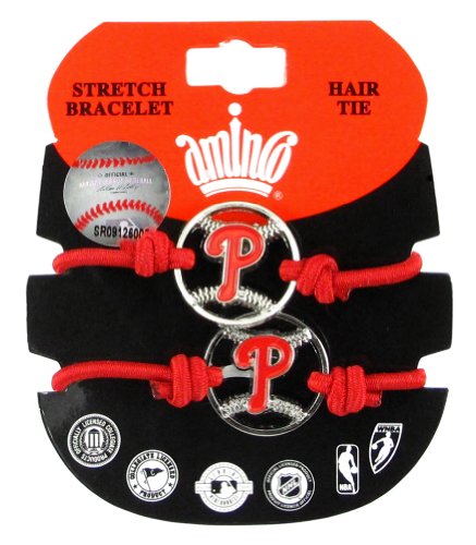 MLB Philadelphia Phillies Stretch Bracelet/Hair Tie Set at Amazon.com