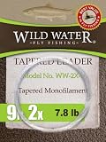 Wild Water Fly Fishing Tapered Leader-2X, 9'