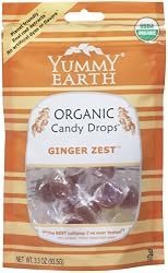YummyEarth Organic Candy Drops, Ginger Zest, 3.3-Ounce Pouches (Pack of 6)