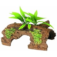 Marina Naturals Malaysian 1/2 Log Driftwood with Plants - Large