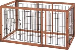 Richell Wood Expandable Pet Pen, Autumn Matte Finish