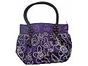 Handbag Heaven Value Range Fun & Funky Purple Sequinned Satin Puffball Shoulder Bag - FREE P&P