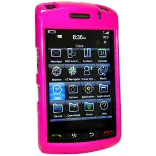 Amzer Polished Snap On Crystal Hard Case for BlackBerry Storm 9530, 9500 (Hot Pink)