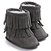 Voberry Baby Toddler Girls Boys Winter Warm Snow Boot Tassels Trimmed Boots Outdoor (6~12Month, Dark Gray)