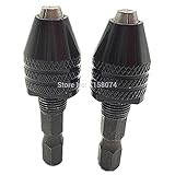 2 ピース m8 * 0.75 ミリメートル ユニバーサル マルチ チャック キー レス 1/4-で六角シャンク ミニ キーレスドリルチャック アダプタ用dremel ロータリー ツール 0.3 ? 