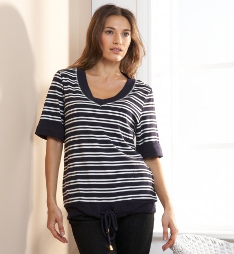 Autograph Weekend V-Neck Stripe Top clothing