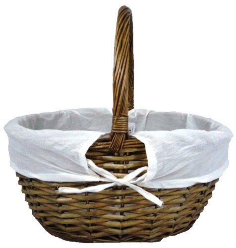 Large Natural Brown Traditional Wicker Shopping Basket Large Natural Brown Traditional Wicker Shopping Basket