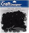 Darice 100-Piece Acrylic Pom Pom, 1/2-Inch, Black