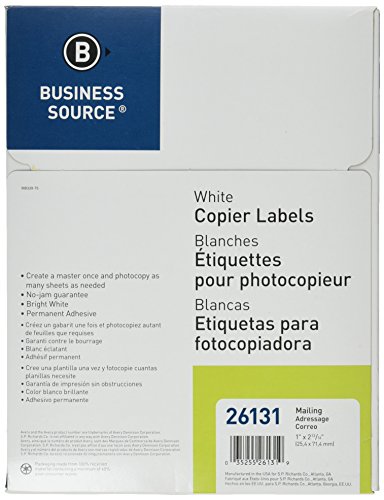Business Source Bright White Copier Labels